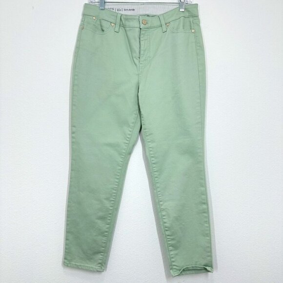 Talbots Size 10 Petite Light Green Slim Ankle Chino Pants Classic Career Summer - Picture 1 of 5